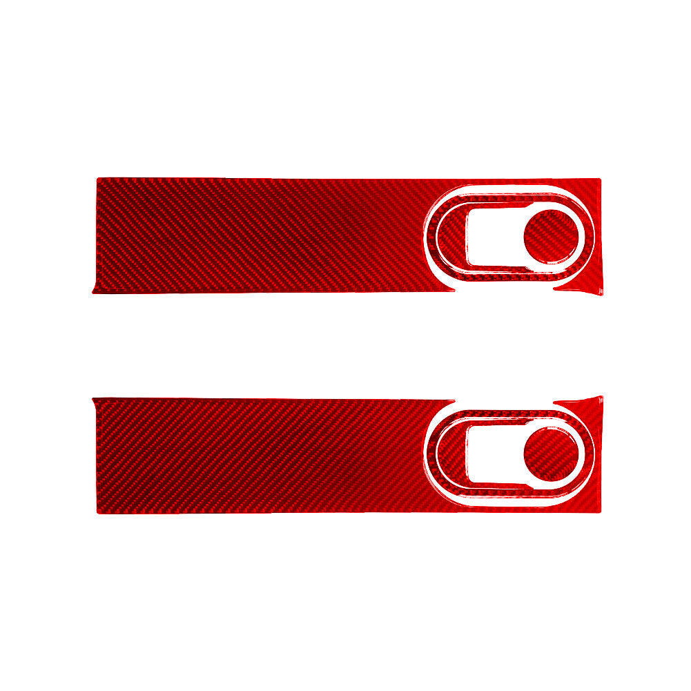 8X Red Carbon Fiber Front Door Handel Frame Cover Trim for Jeep for Wrangler 2007-10