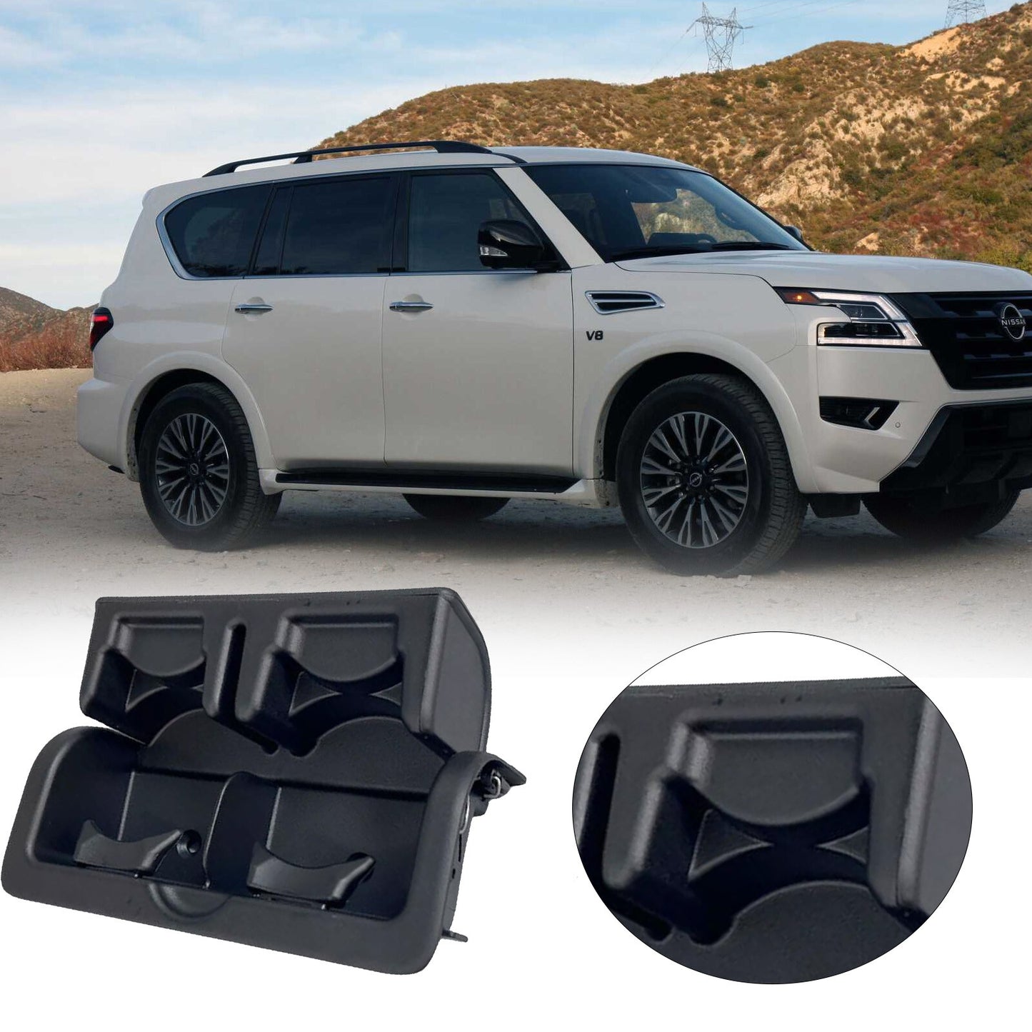 NEW for NISSAN for INFINITI QX56/80 ARMADA REAR for SEAT ARMREST CUP HOLDER 88741-1LK3D