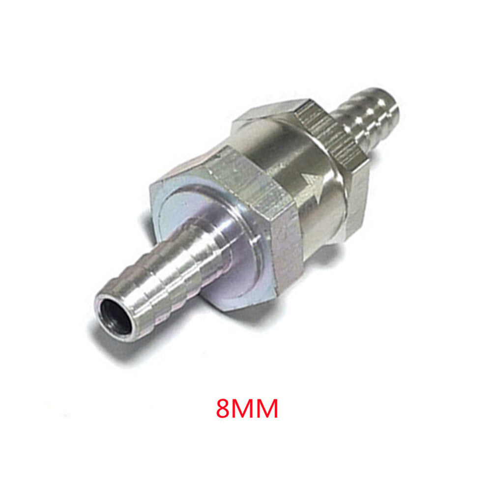 For Gas or Diesel fuel 8mm Silver 1x One way Check valve Non Return Inline