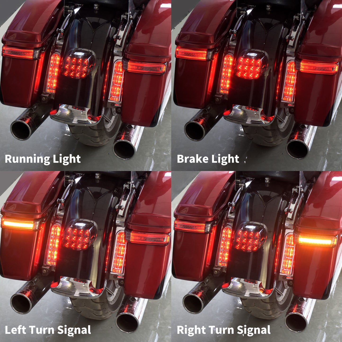Smoke Wide Saddlebag Run Turn Signal Brake Light Lamp Fit For Touring 2014-2023