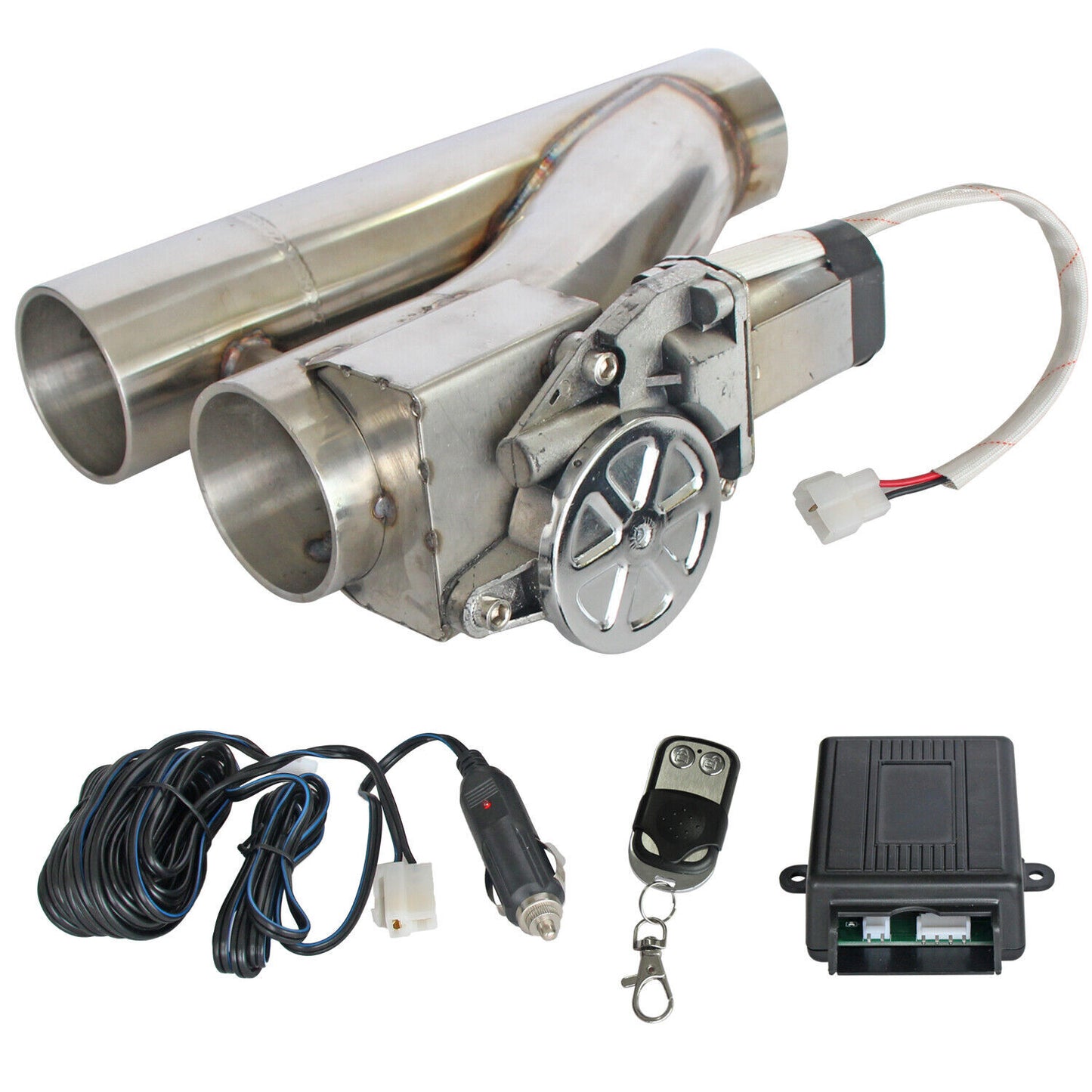 2.5 Electric Exhaust Downpipe Catback Y Pipe Dual Valve Control Remote Kit