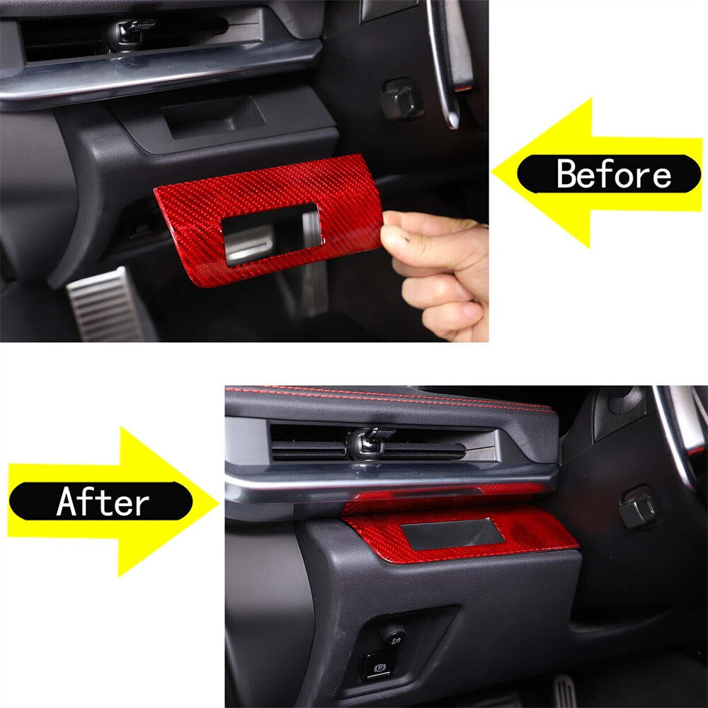 Red Carbon Steering Wheel Left Card Slot Cover for Chevrolet for Corvette C8 2020-24