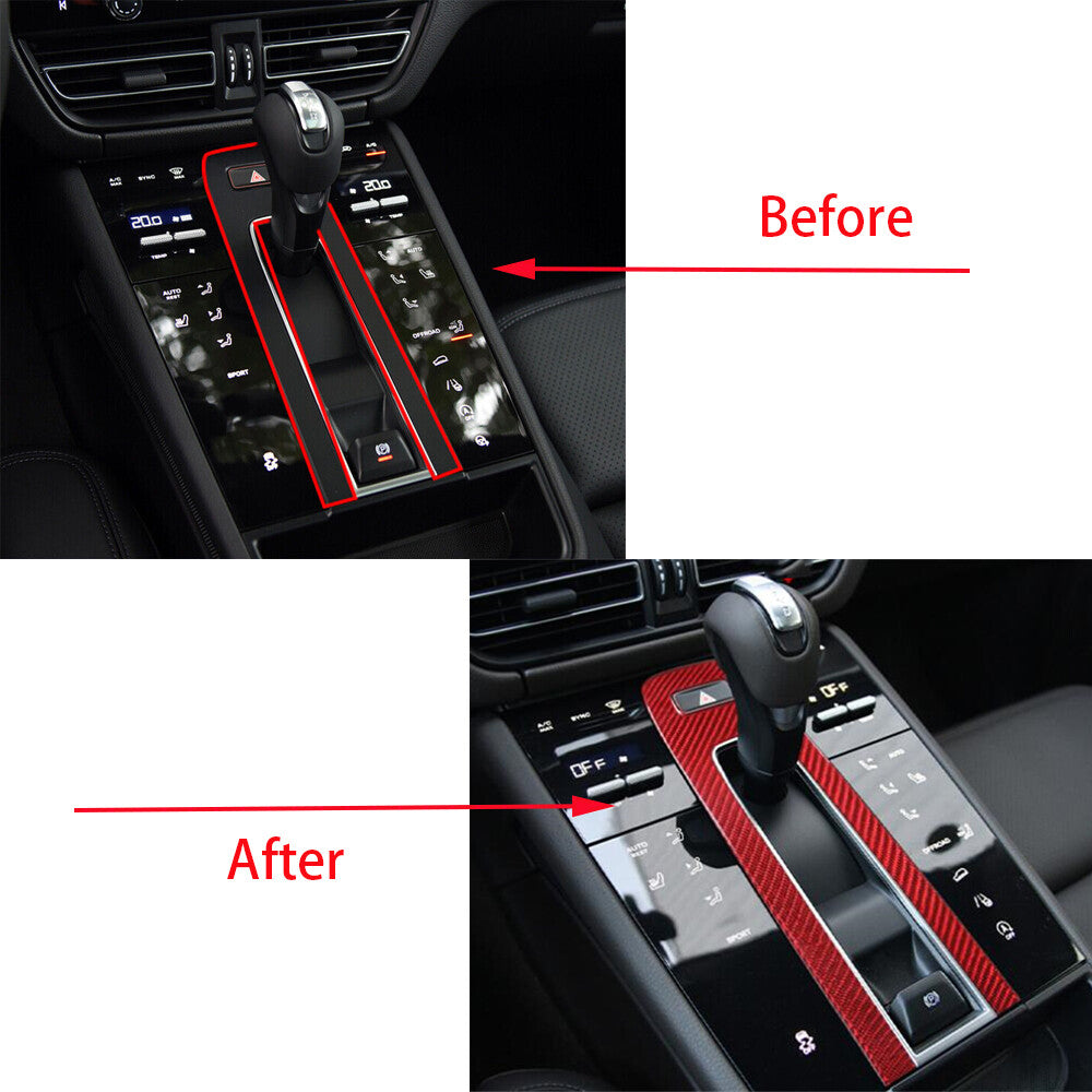for Porsche Macan 2022-2023 Car Warning Light Lamp Switch Cover Red Carbon Fiber