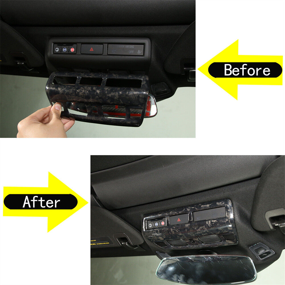 Forged Carbon Reading Light Lamp Panel Cover for Chevrolet for Corvette C8 2020-2024