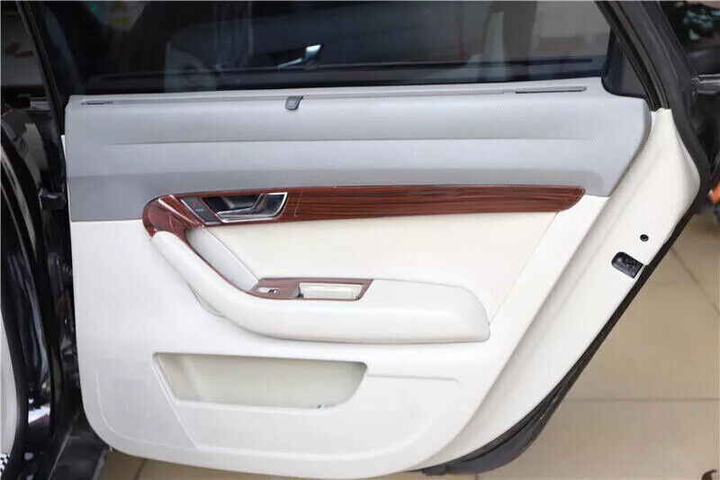 for Audi A6 2008-11 Peach Wood Grain Inner Door Handle Strip Panel Decor Trim 4P