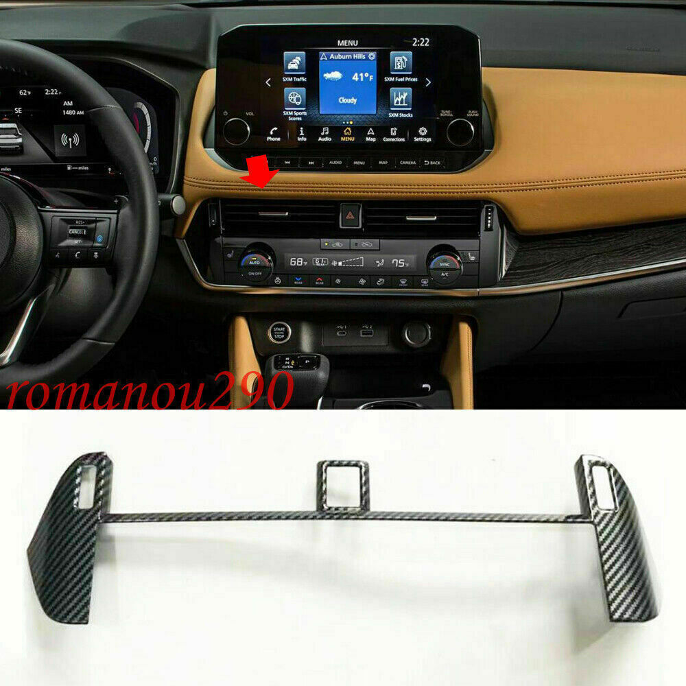 for Nissan Rogue 2021-2022 Carbon Fiber Console Center Air Outlet Cover Trim
