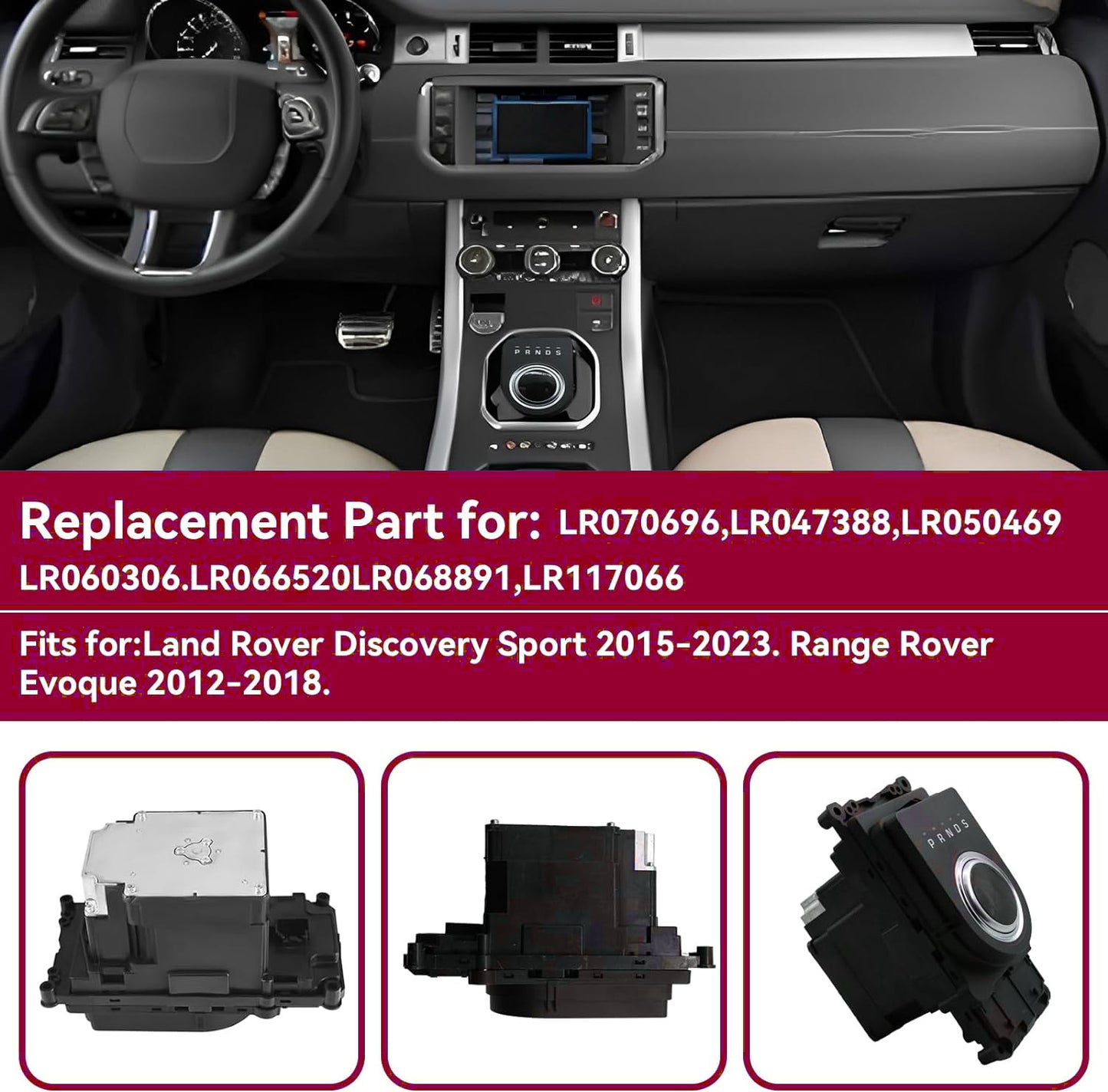 Compatible with 2012-2018 for Land Rover for Range Rover Evoque GEAR SHIFT Module 9-speed LR070696