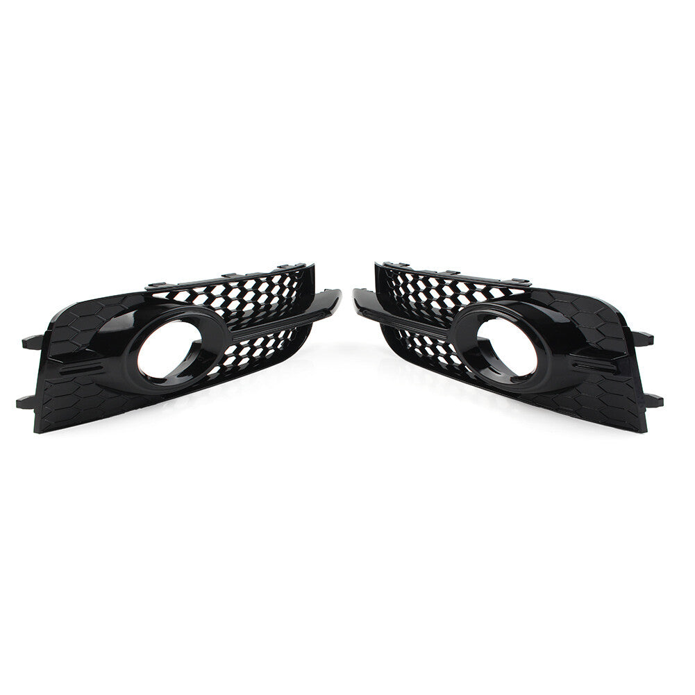 Pair Front Bumper Mesh Fog Light Grille Cover for Audi A1 8X S1 2010-2014