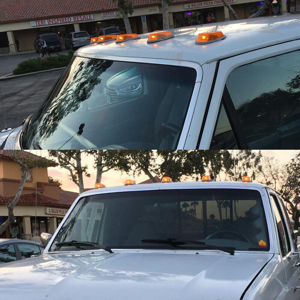 5PCS Cab Roof Top Lights Marker Amber Lights for FORD F150 F250 F350 1973-1997