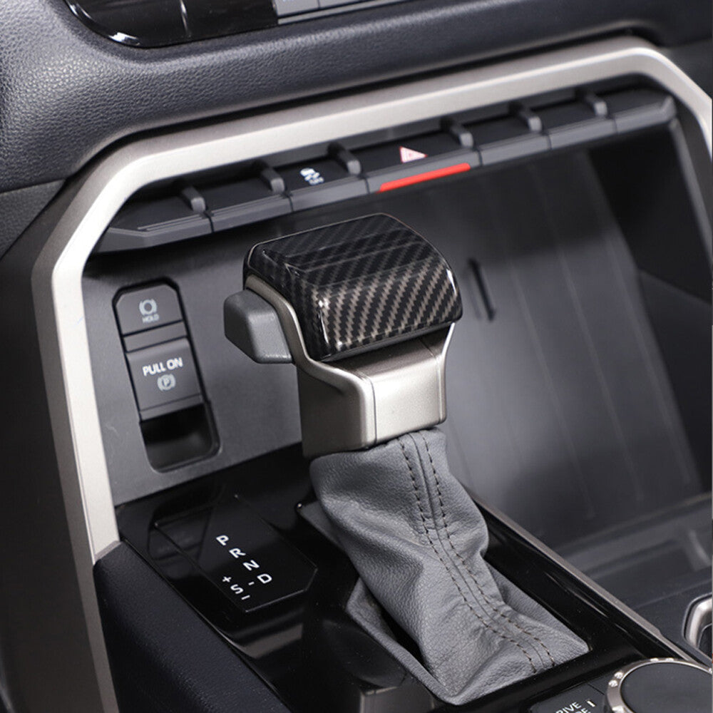 Carbon Fiber ABS Gear Shift Knob Trim Cover For T@yota Tundr@ /Sequoia 2022 2023