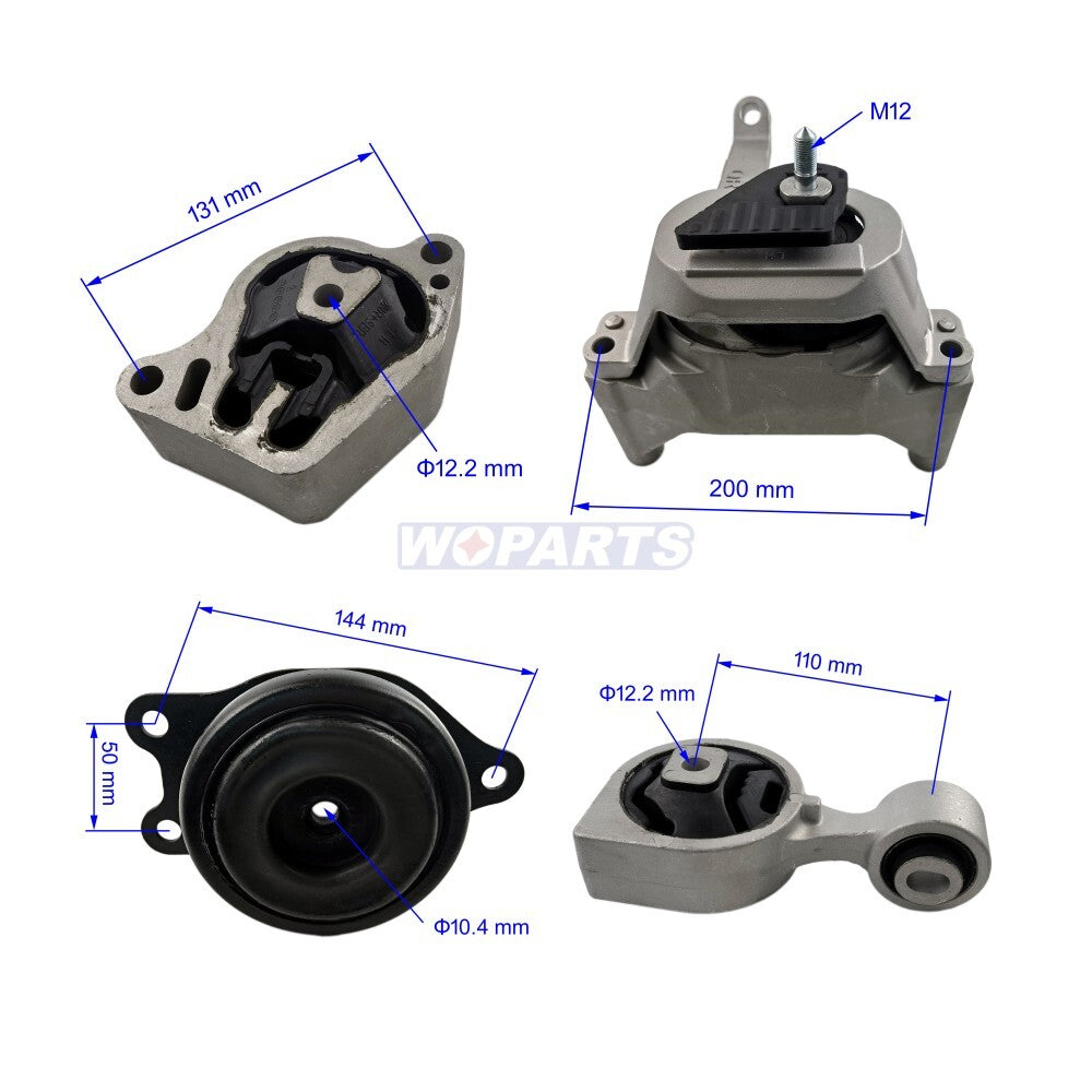 4PC Engine Motor Trans Mount Set Fit For 07-12 for Nissan Altima 2.5L for Auto