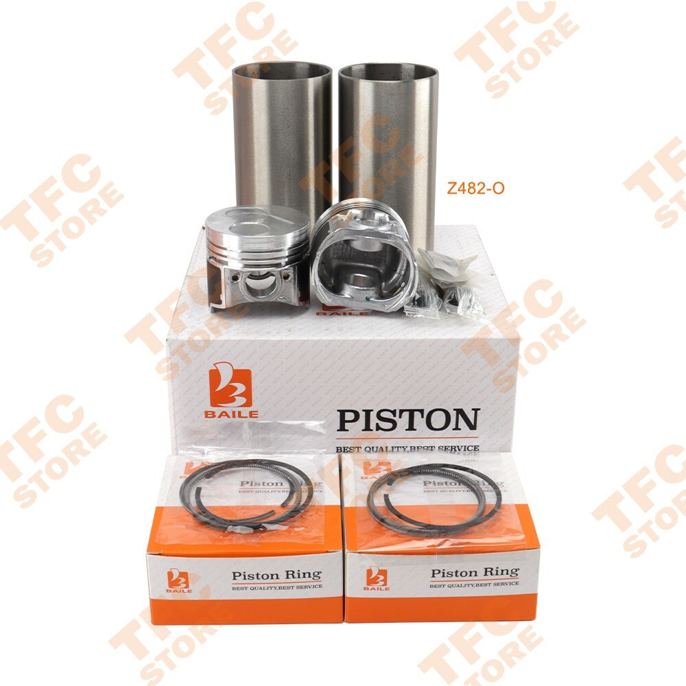 2 Set STD Cylinder Liner Kit W Piston (Pin Clip) Rings for Kubota Z482 Z482-O