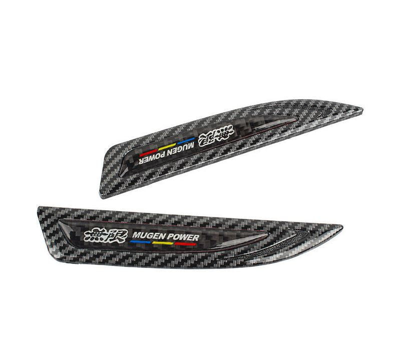 2-piece car side fender badges, rear trunk sticker badges, Mugan black carbon exterior