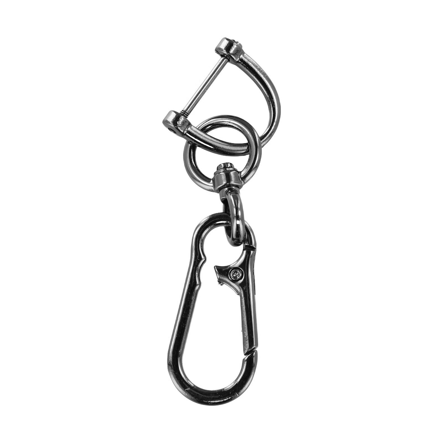 8-shaped car keychain - Black horseshoe shape,
