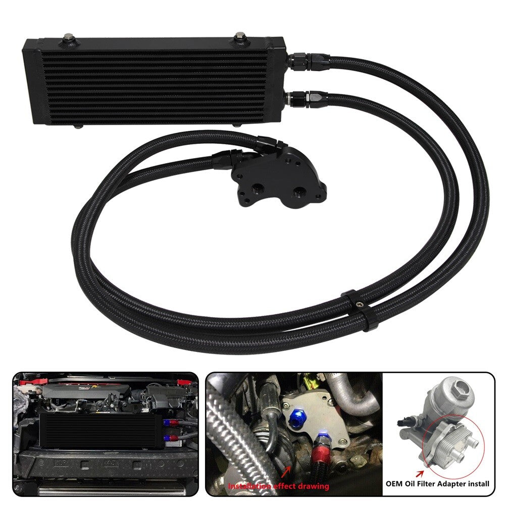 Medium Dual Pass Bar Plate Oil Cooler Kit for BMW for Mini Cooper S R53 R52 R50 BK
