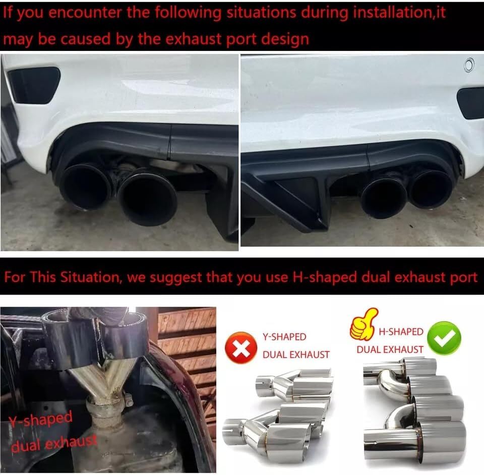 For Grand Cherokee Trackhawk 2018-2021 V2 Shark Fin Rear Bumper Diffuser W/ LED