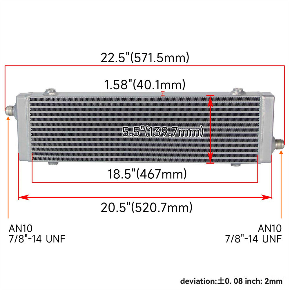 Universal Cross Flow Bar Plate Oil Cooler Large Core:18.5x5.5x1.58 + Screws