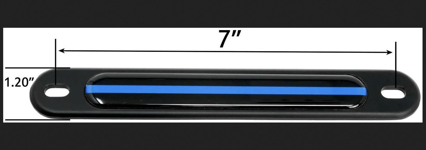 Reflective license plate dome insert badge with thin blue line for Chevrolet