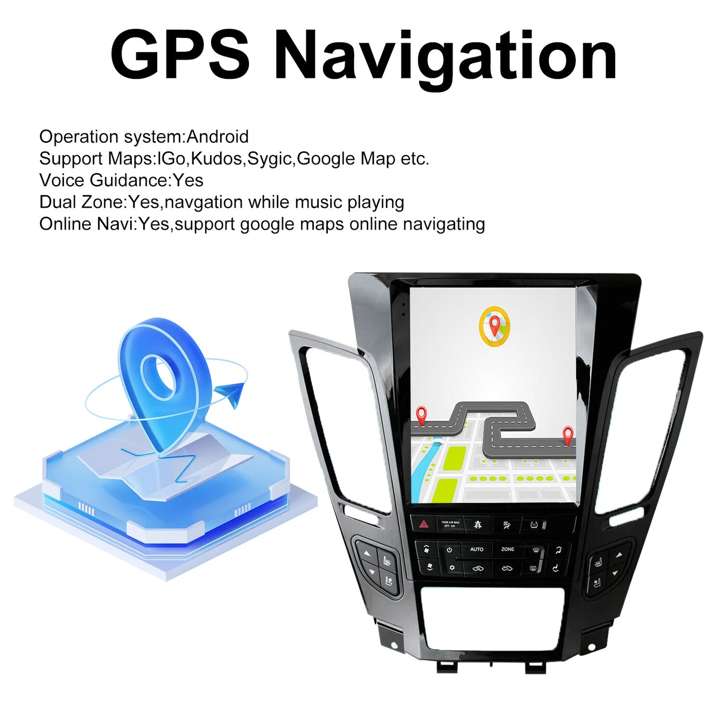 10.4 Android 11 Radio Screen for Cadillac CTS CarPlay GPS NAVI Wifi 2RAM/32ROM