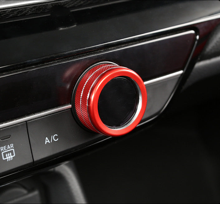 7pcs for Honda for Civic 2022 2023 Dashboard Console Knob Red Trim Cover