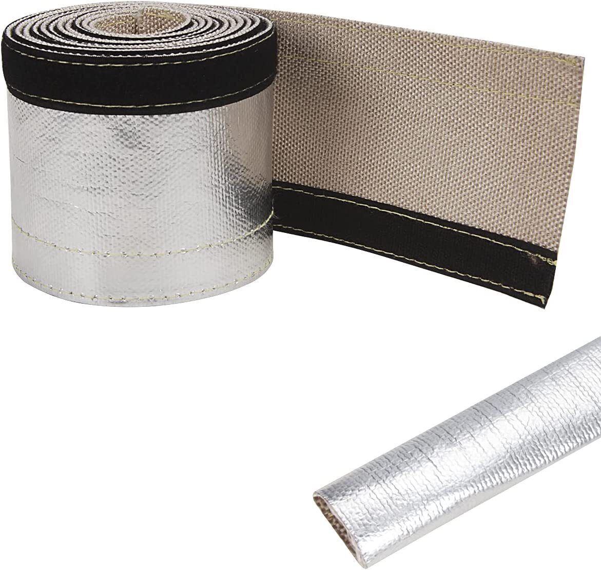Automotive fuel line heat shield, 25mm x 1-inch ID aluminized sleeve heat shield