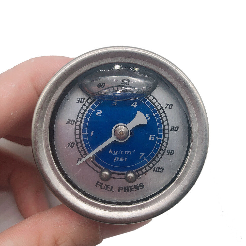 Fuel Pressure Gauge Liquid Filled 1/8 NPT 100PSI For VMS for Honda for Acura for Mitsubishi