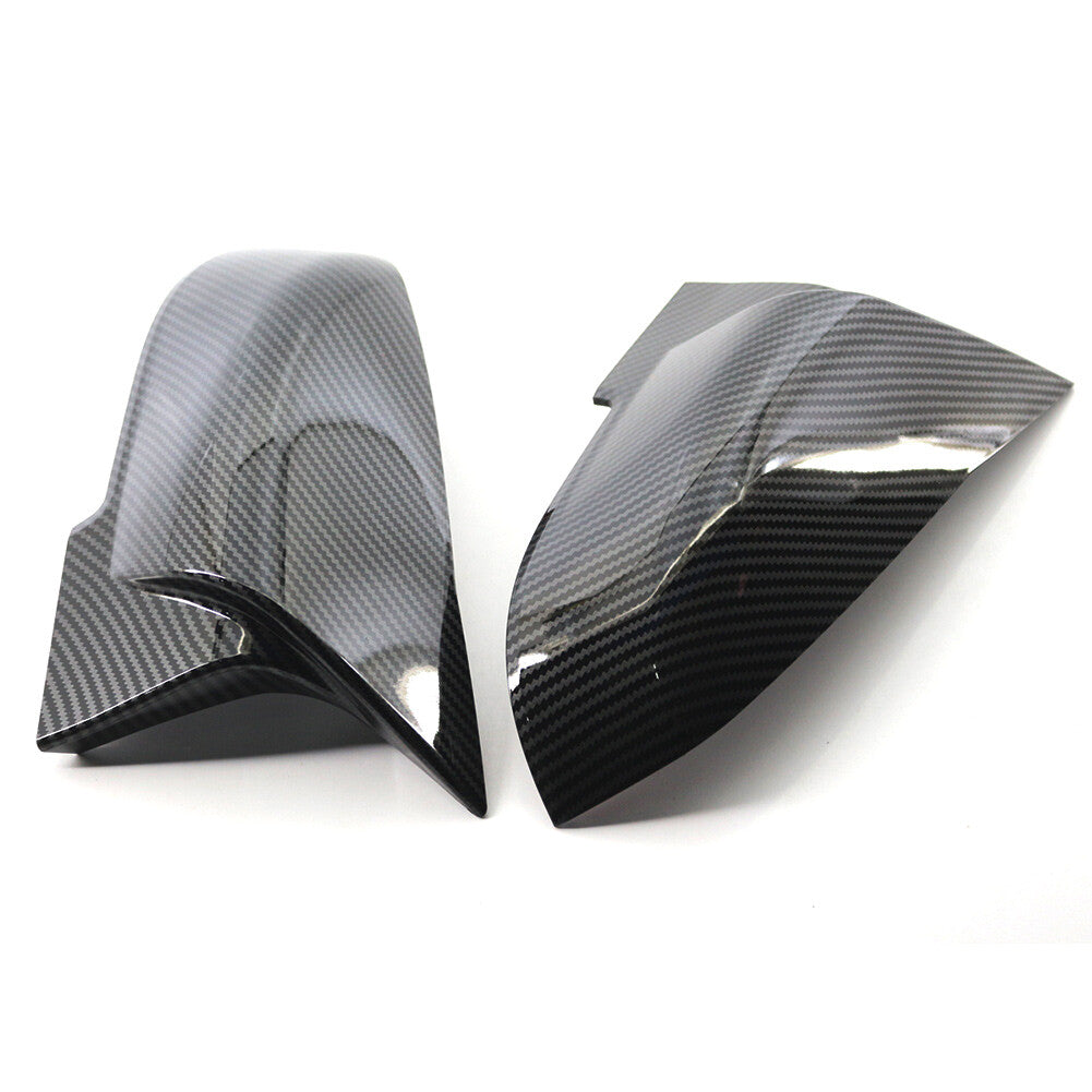 Pair Rearview Mirror Cover Caps for BMW 1 2 3 4 Series X1 M2 I3 I3S Carbon Fiber
