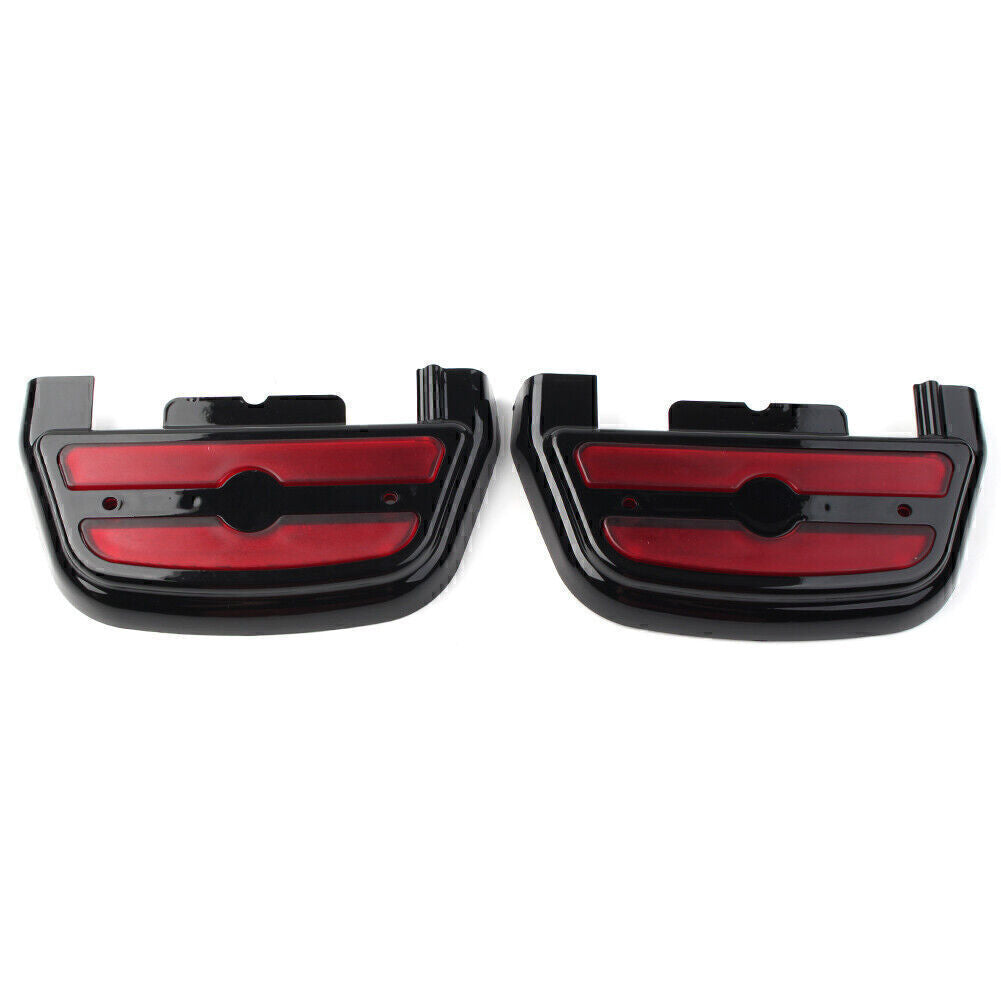 Red LED Light Passenger Footboard Floorboard Cover for Harley Touring Road King