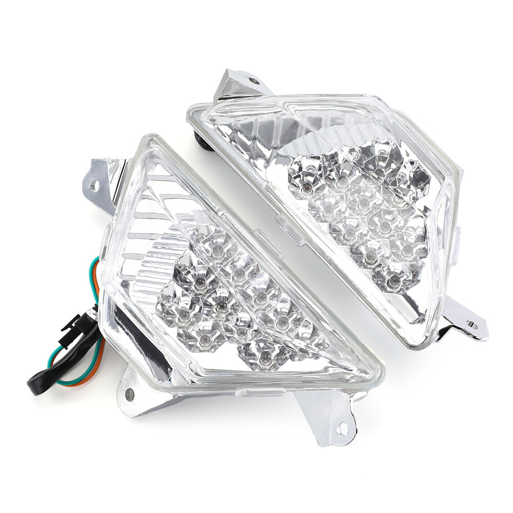 Front LED turn signals are compatible with for Kawasaki 250/300/400/650/1000 ZX-6R.