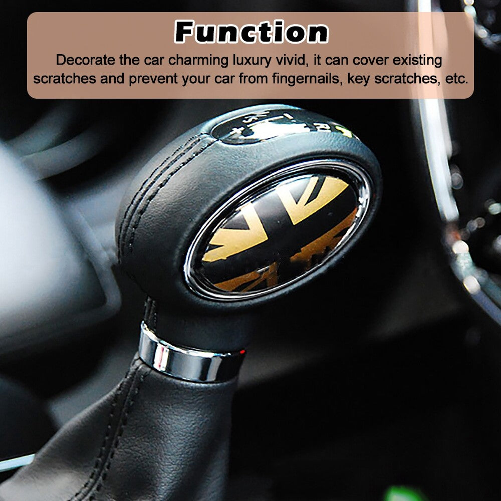 2x Car Gear Shift Knob Stickers For F54 15-25,F55/F56 14-25,F60 2017-2025,Yellow