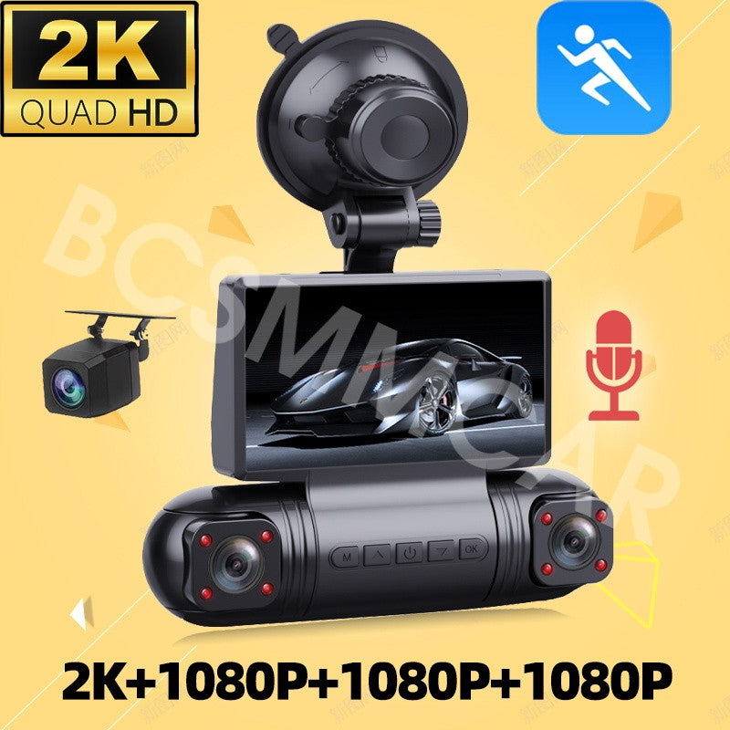 HD Car Dash Cam 4 Lens Front Inside Rotatable Video Recorder WiFi 4 Channels