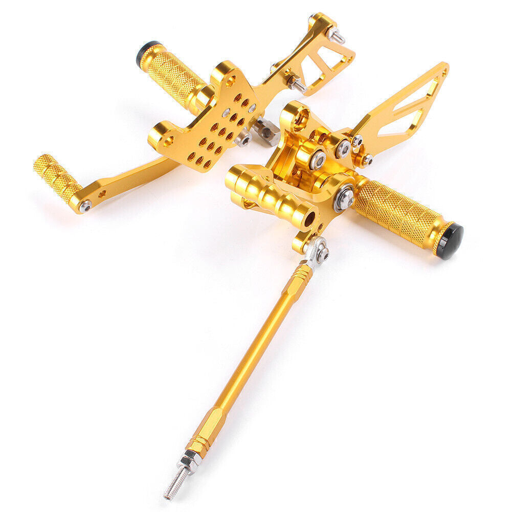 Adjustable Motorcycle Rearset Footpegs for Suzuki 2000 - 2004 GSXR1000 Gold