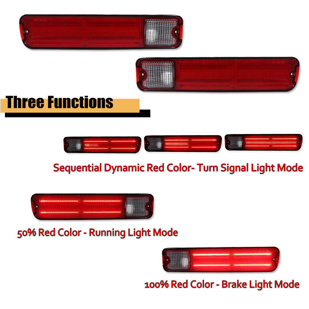 The red taillight kit is suitable for 1979-1987 for Chevrolet El Camino Malibu for GMC Caballero.