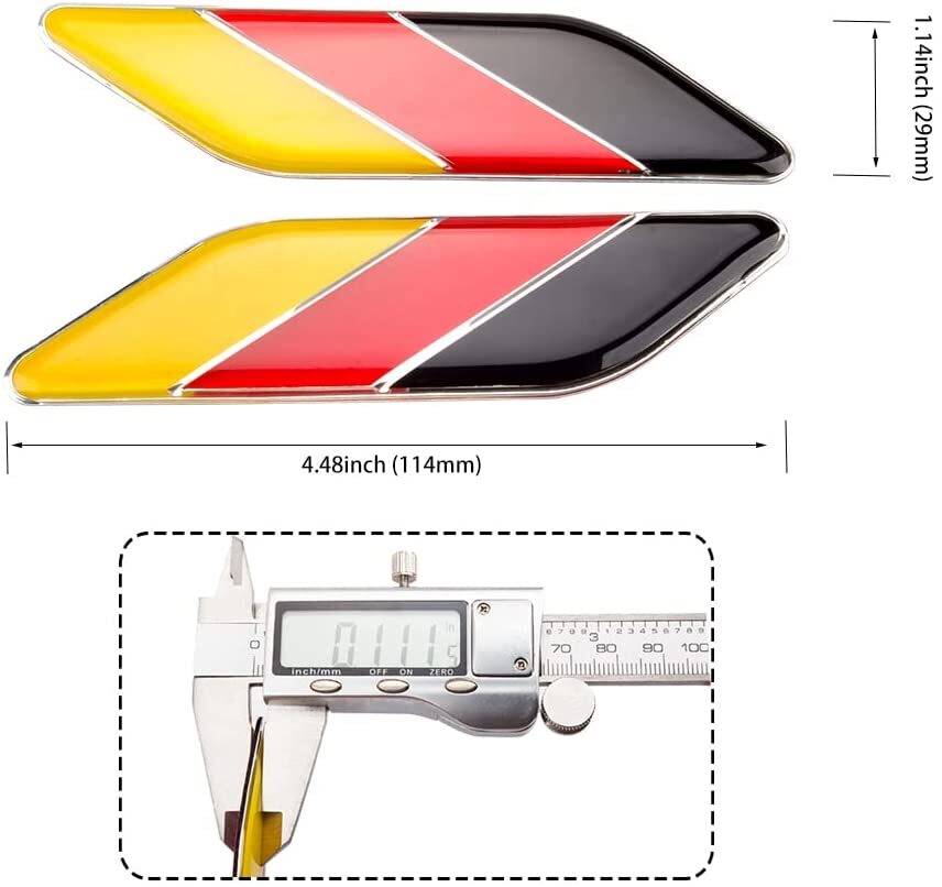 2Pcs Germany Flag Sticker Emblem for BMW for VW for Audi for Benz Car Side Fender Edge Badge