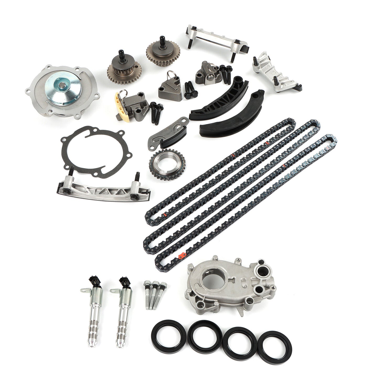 Fit for Cadillac for Suzuki 3.6L 07-16 Timing Chain Kit Oil Pump Water Pump VTC Solenoid