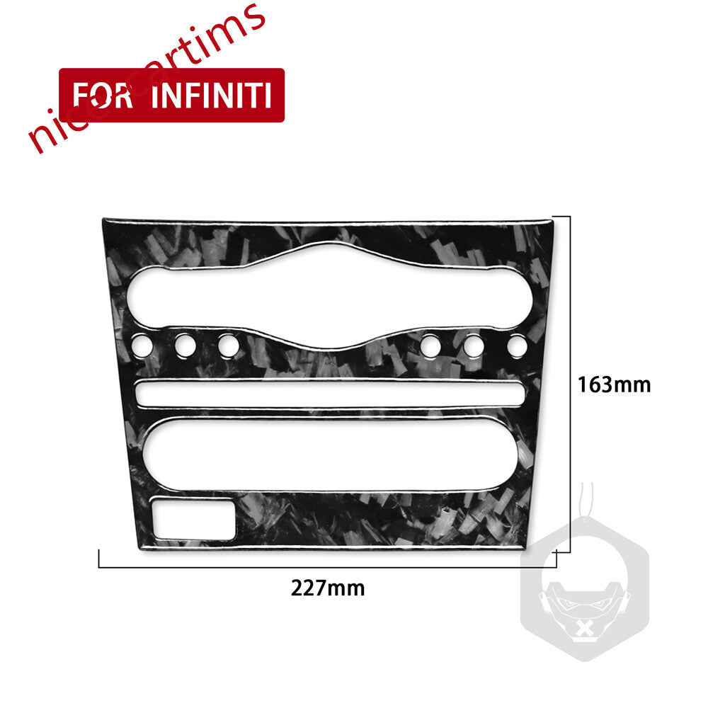 Forged Carbon Fiber Center Console AC CD Trim for Infiniti G37 2010-13 Q60 14-15
