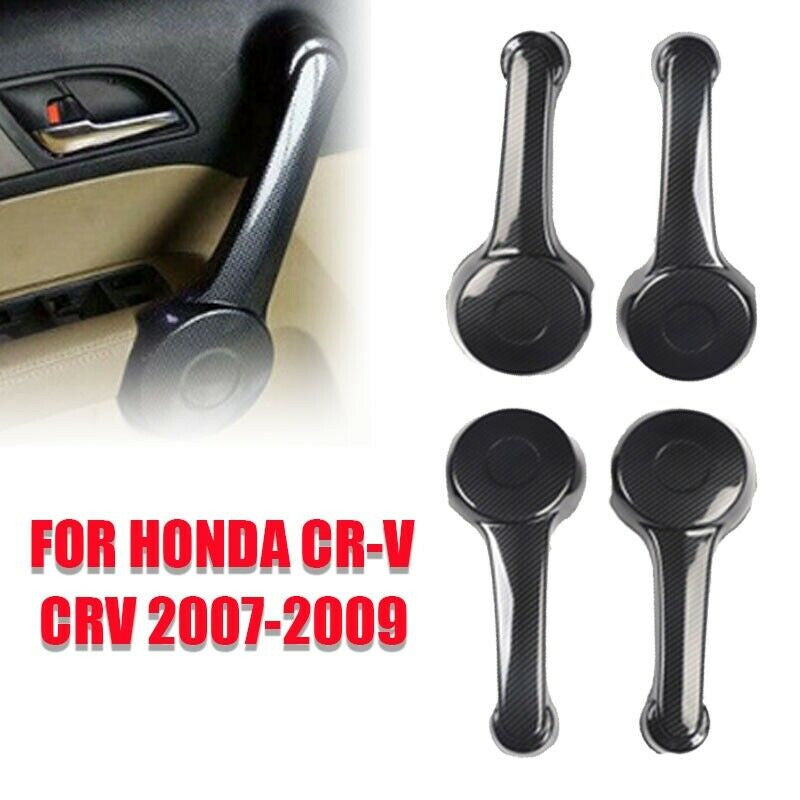 for Honda CRV CR-V 2007-09 Carbon Fiber ABS Inner Door Armrest Assist Trim Cover