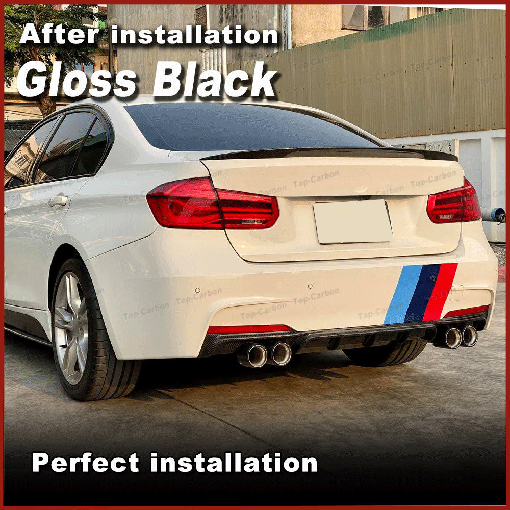 for BMW 3 Series F30 320i F80 M3 2013-18 Gloss Black Rear Trunk Spoiler Wing Lip