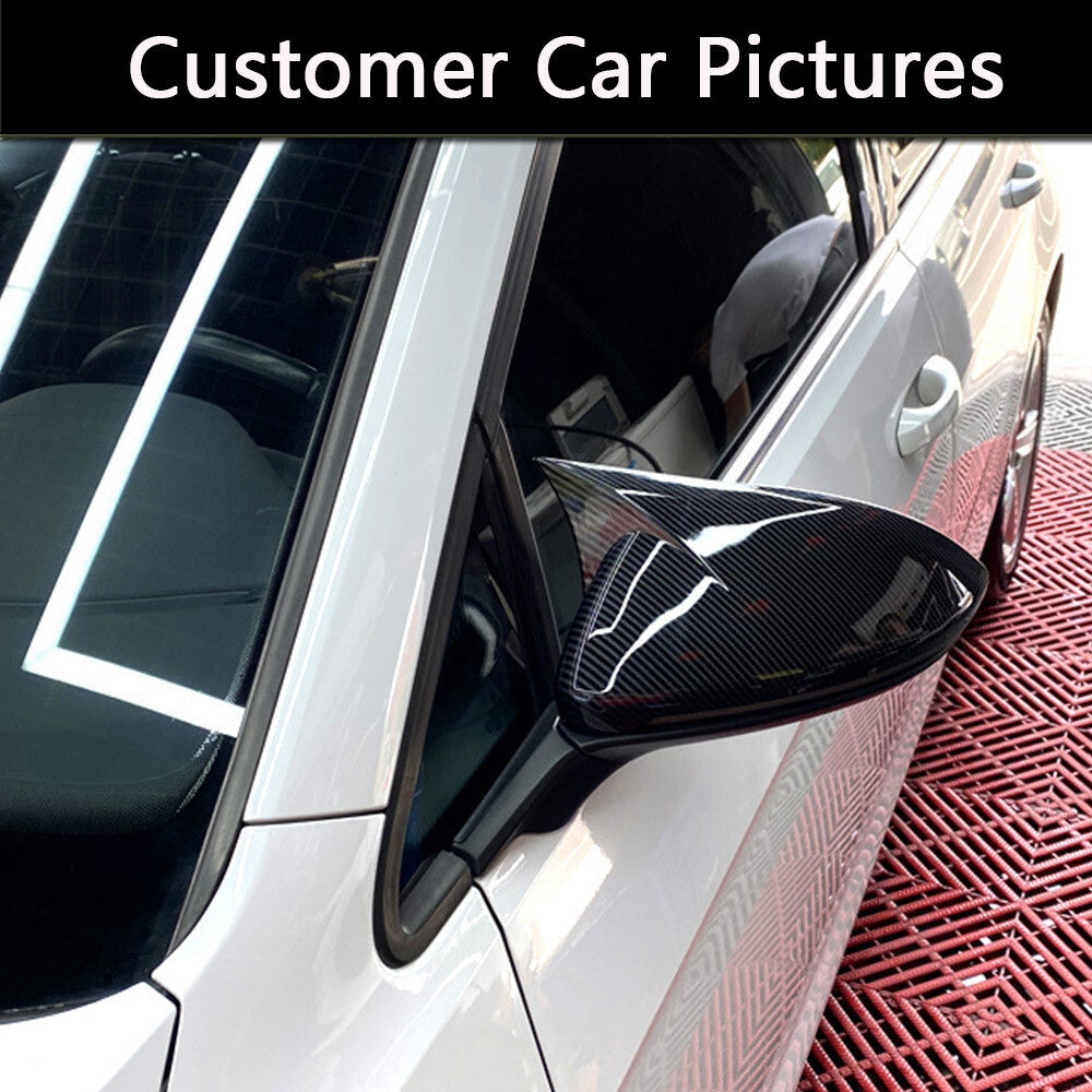 for VW for Golf 7 MK7 7.5 Side RearView Mirror Cover Caps Mirror Case Cover Carbon