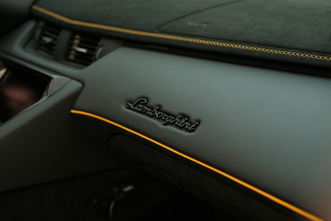 Personalized car dash cover with custom name embroidery for unique interior styling