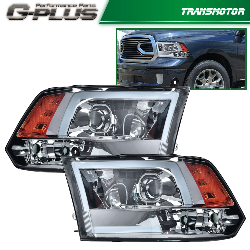 LED headlight projector headlight DRL suitable for 09-18 rpm, 1500, 2500, 3500 rpm, smoked finish.