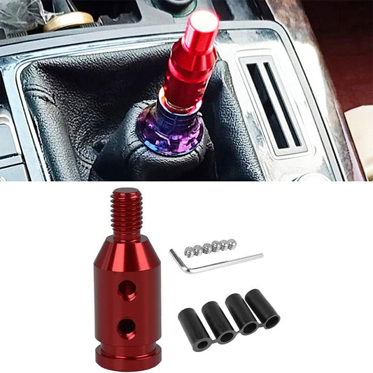 M12 x 1.25 Car Gear Shift Knob Adapter for Non Threaded Shifter Red Universal