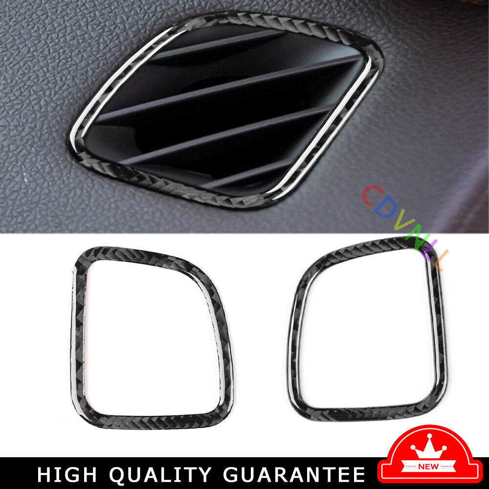 Instrument LR Air Outlet Vent for Cadillac CTS 2008-13 Real Black Carbon Fiber