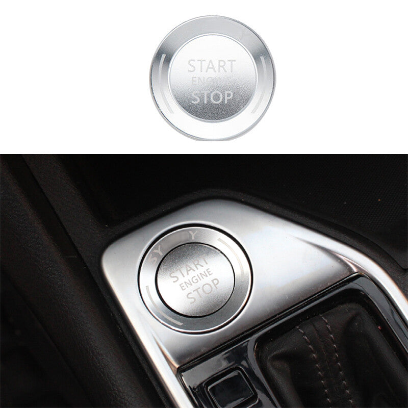 for Nissan Sentra 2020-22 2PCS Silver Aluminum Start Button Ignition Switch Ring