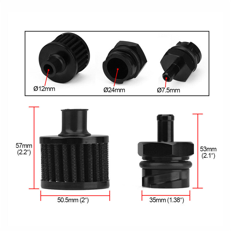 Black Billet Aluminum Valve Cover Oil Cap Breather for LSX LS1/LS6/LS2/LS3/LS7