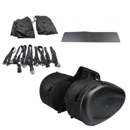 2Pcs Black 18-29L Motorcycle Saddle Bag Luggage Storage Saddle Side Box