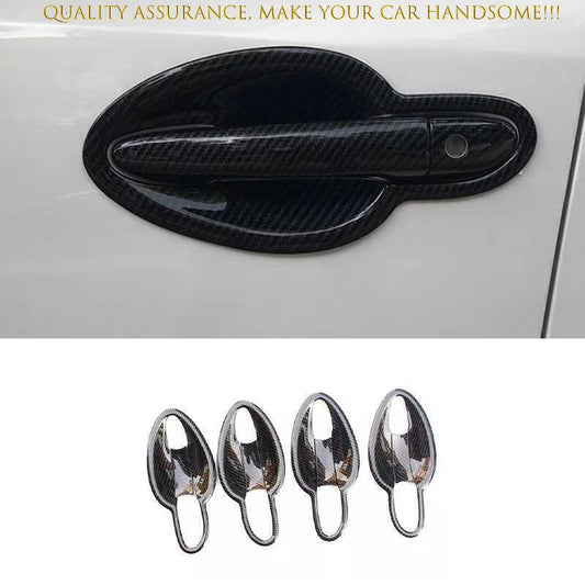 for Mazda 3 Axela 2017-18 Carbon Fiber Pattern Exterior Door Bowl Cover Trim 8X
