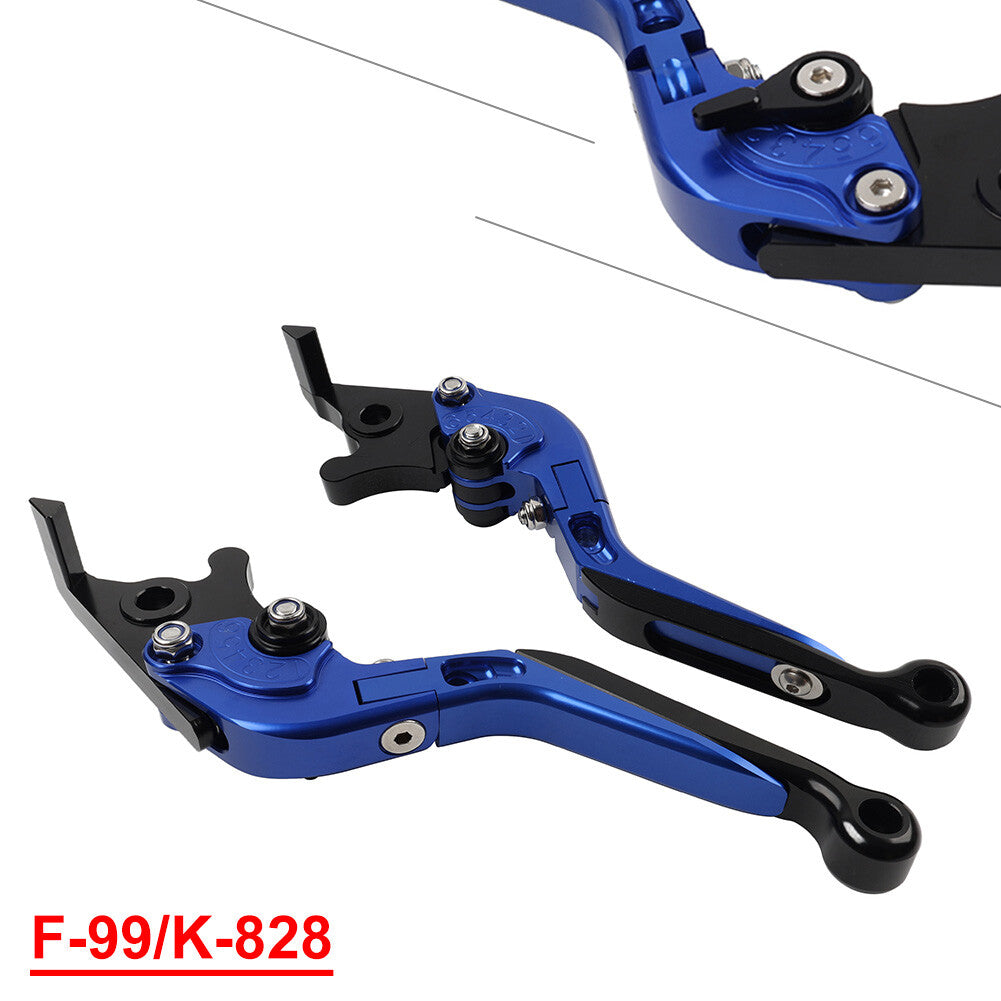 CNC Folding Extendable Brake Clutch Levers for Kawasaki ZX10R/RR/KRT 16-20 Blue