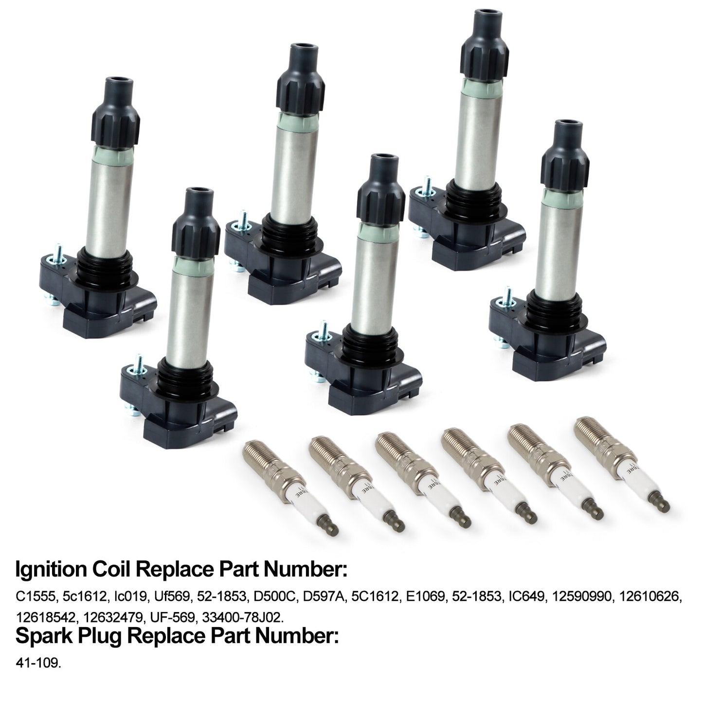 6Pcs Ignition Coils + Iridium Spark Plugs for Cadillac ATS CTS SRX STS XTS 3.6L