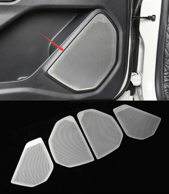 For 2020-2023 for Ford Explorer Silver Stainless Inner Door Speaker Decor Cover Trim